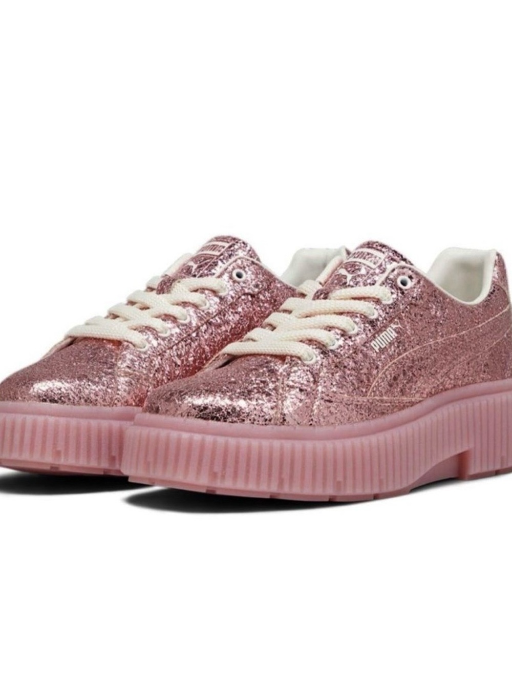 Puma Women's Dinara Shine Rose Gold Pink Glitter 9.5 NWT